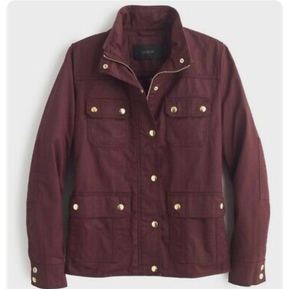 J Crew Downtown Field Jacket - medium burgundy - Picture 1 of 5